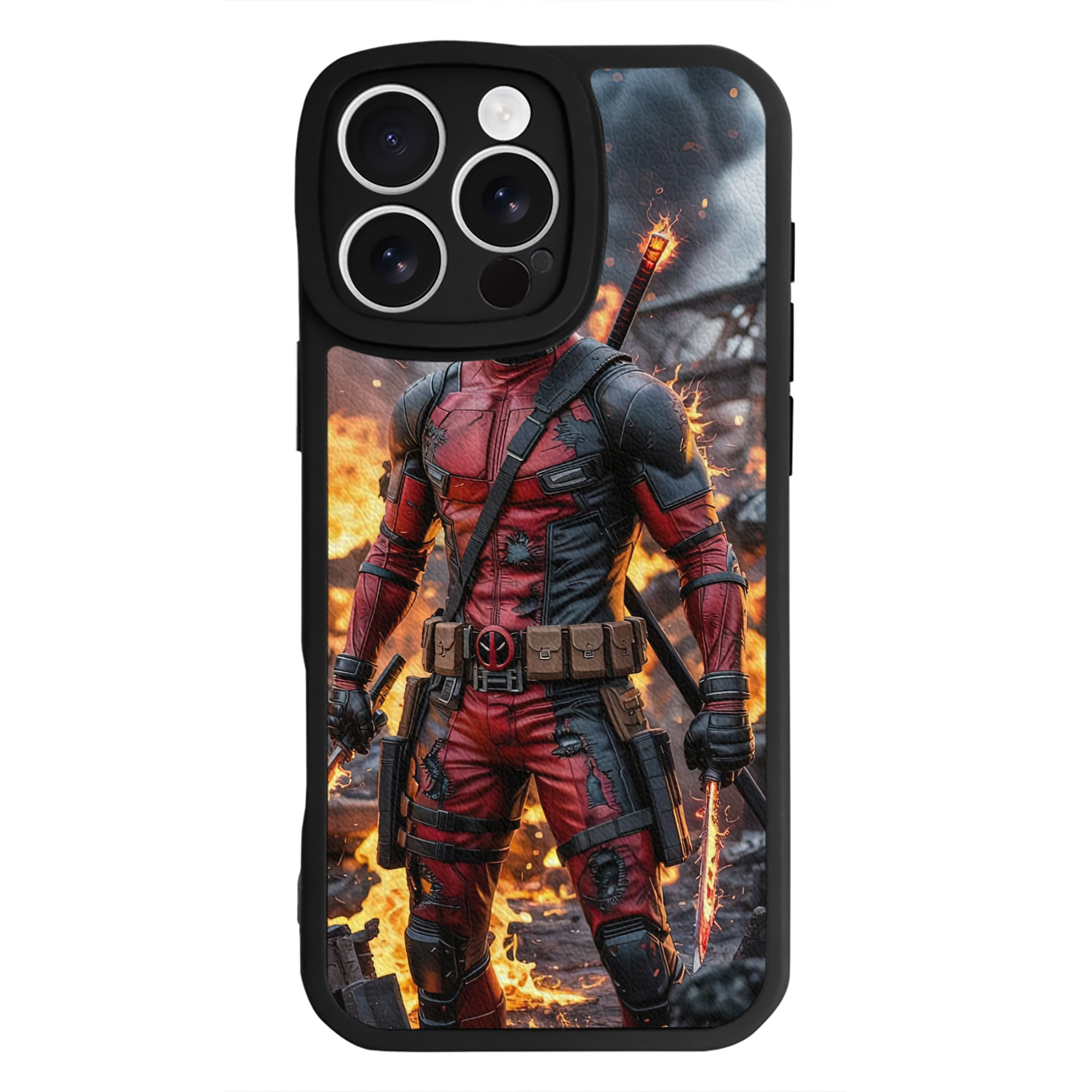 （画像用） Deadpool デッドプール 【iPhone 16シリーズ対応】シリコンスマホケース（レザー調） 材質：シリコン